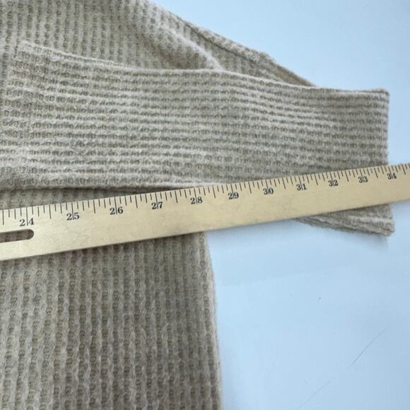 Out From Under Cardigan Women Medium Tan Jojo Thermal V Neck‎ Oversized Sweater - Picture 10 of 11
